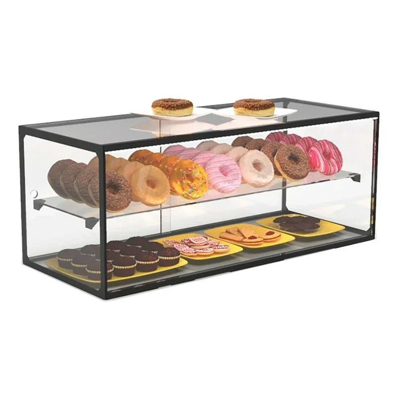 Prix Bas Vitrine d'exposition neutre avec LED - 2 niveaux - Cuve plane - Version Large - EP36BL - SAYL