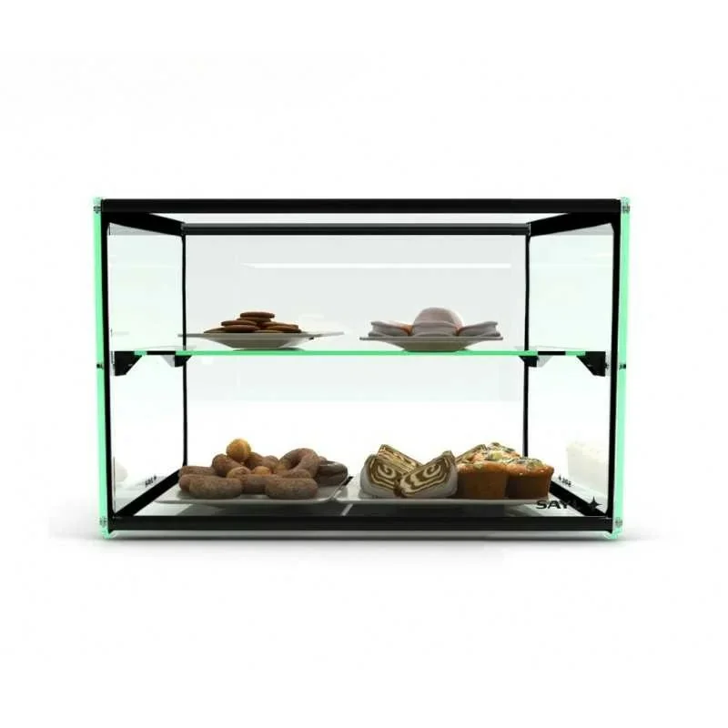 Remise Vitrine d'exposition neutre avec LED - 2 niveaux - Version Small - Cuve plane - EP36SL - SAYL