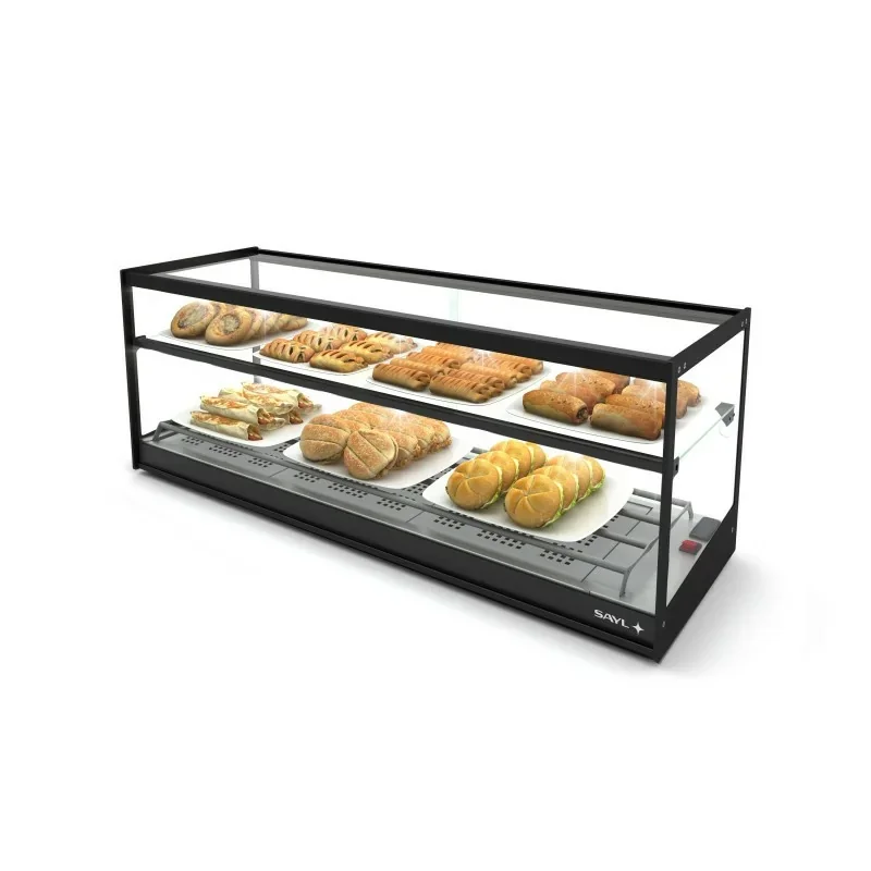 Vitrine de boulangerie chaude - Série LOGIC - 1 niveau - 1190 x 395 x 460 mm - SAYL Vente Directe