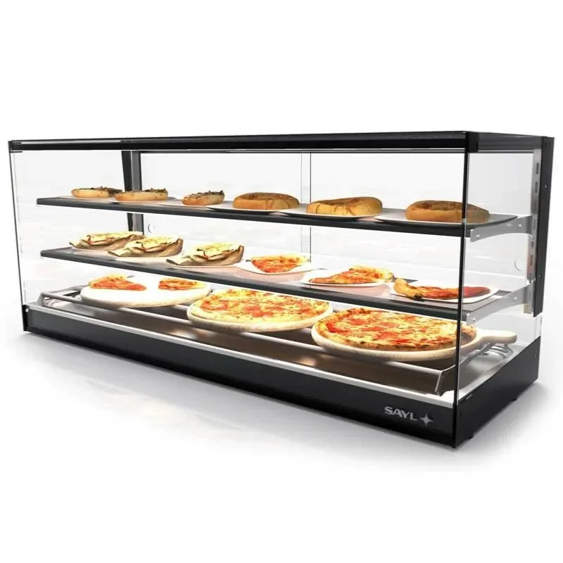 Soldes Vitrine de boulangerie chaude - Série LOGIC - 2 niveaux - 840 x 395 x 460 mm - SAYL