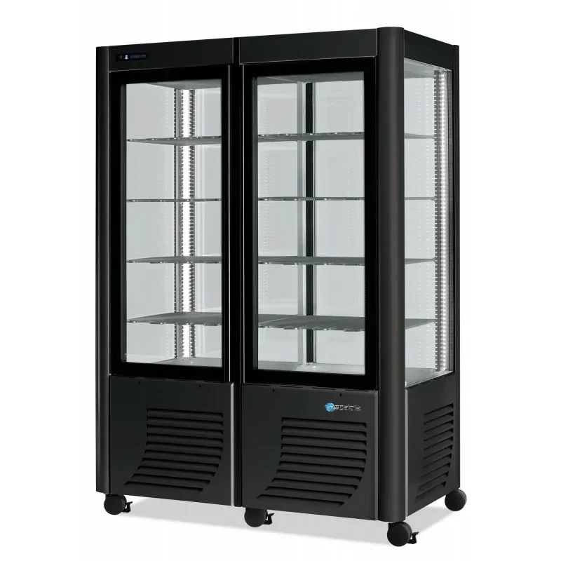 Offre Spéciale Vitrine de boulangerie double4 faces négative - 800 litres - Couleur Noir