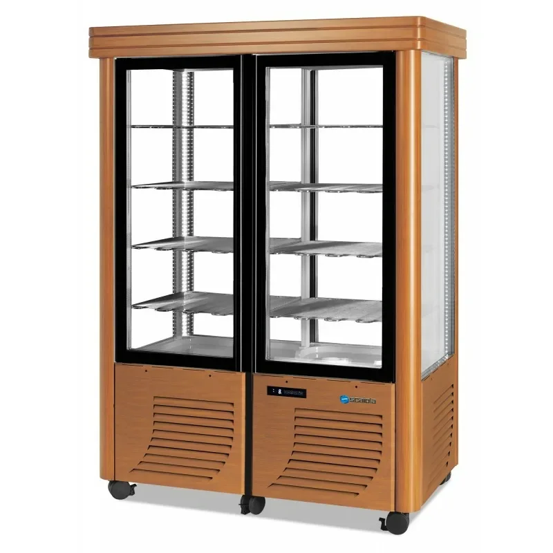 Produit De Marque Vitrine de boulangerie double4 faces négative - 800 litres - Couleur Or