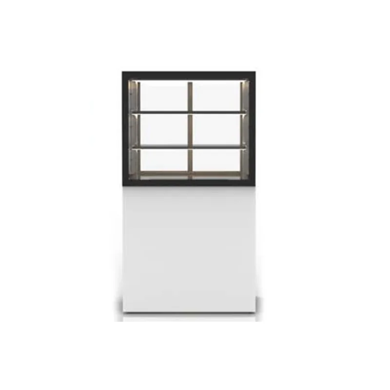 Vitrine de boulangerie neutre - Service arrière - Série INTEGRA avec base de 60 - 2 niveaux - 600 x 600 x 1100 mm - SAYL Prix Choc