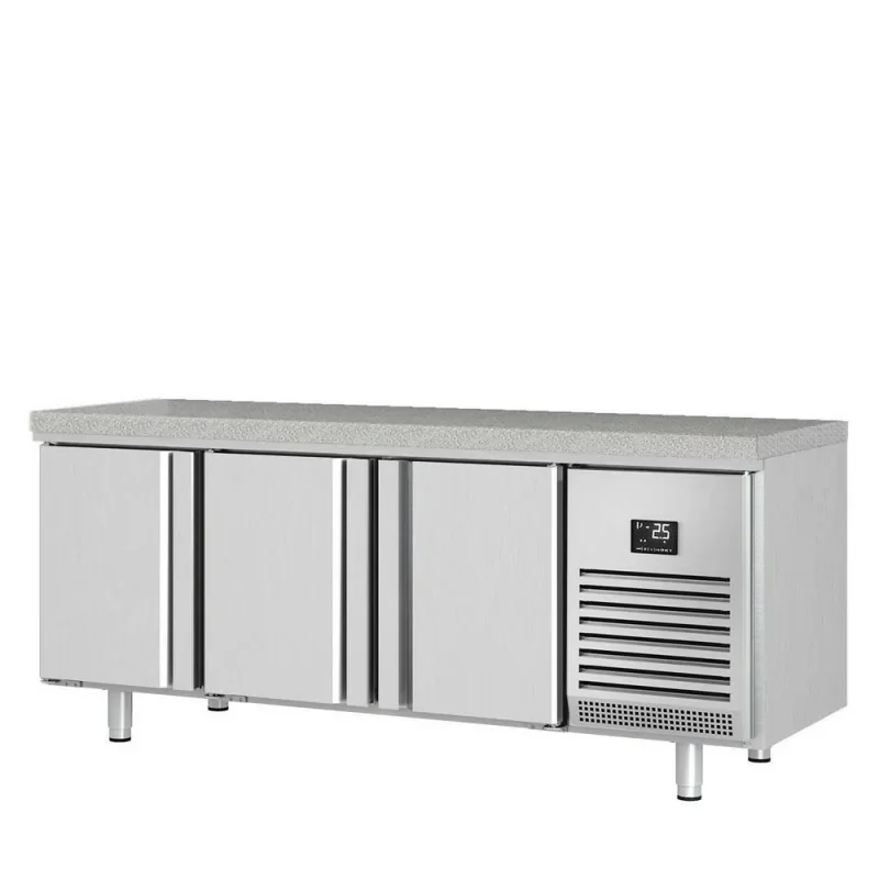 Table réfrigérée (EN) pour boulangerie - 6 portes pleines traversantes avec ouverture sens inverse Certifié