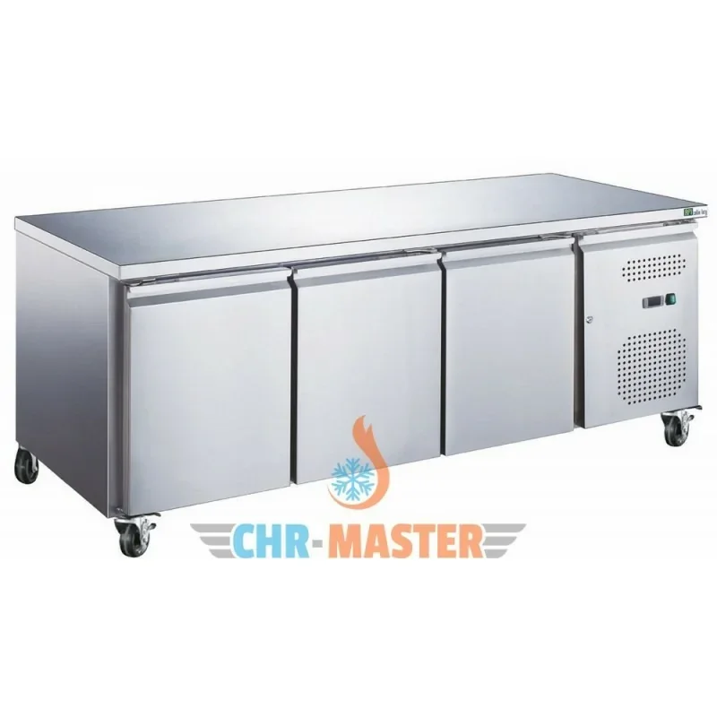 Table réfrigérée positive 3 portes sur roulettes - 600 x 400 - Plan de travail inox - AFI Produit De Marque